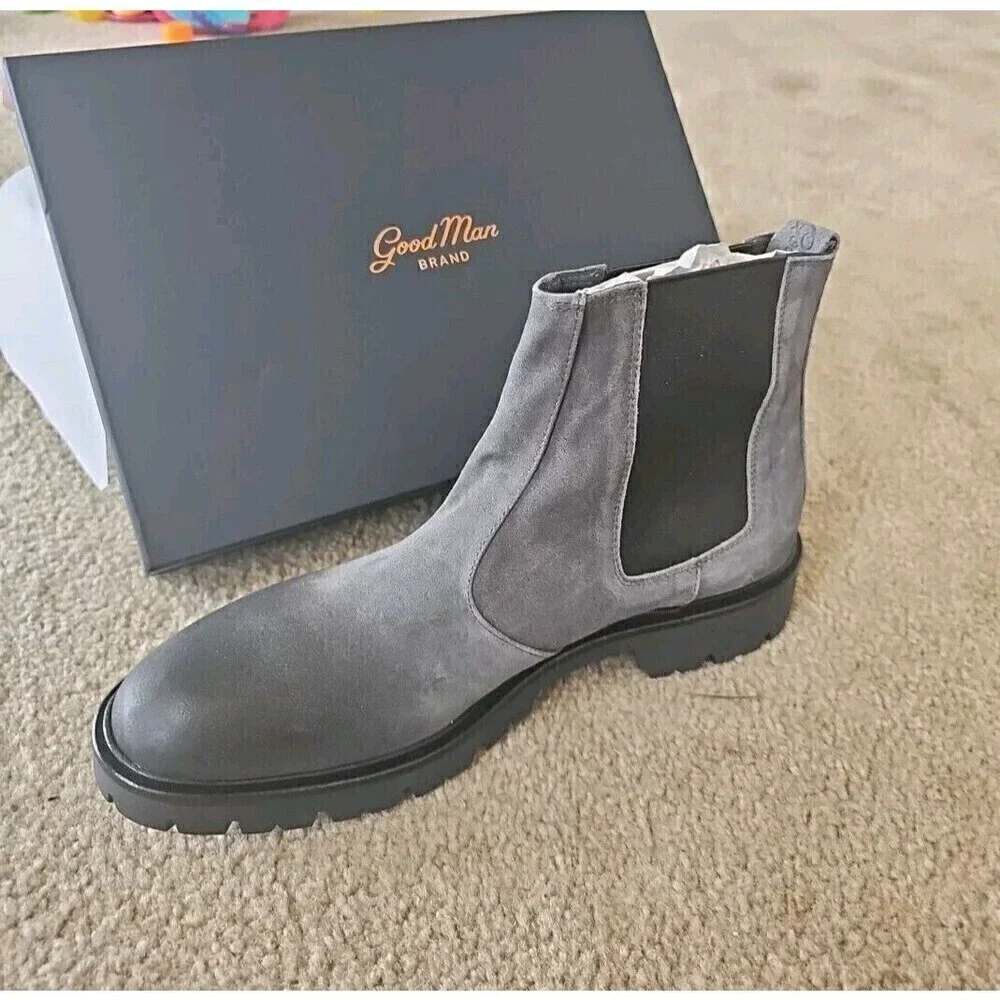 Good Man Brand Leather Chelsea Boots Size 12 Charcoal
